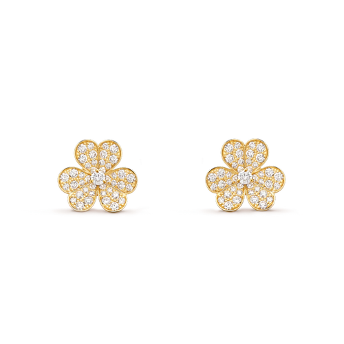 [Leaves]FRIVOLE GOLD FLOWER DIAMOND EARRINGS