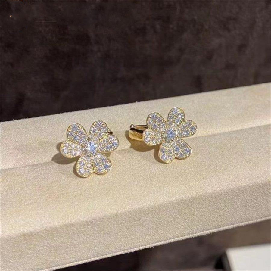[Leaves]FRIVOLE GOLD FLOWER DIAMOND EARRINGS