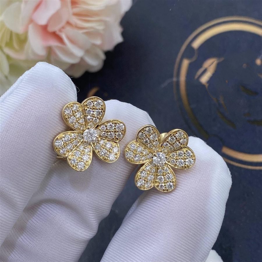 [Leaves]FRIVOLE GOLD FLOWER DIAMOND EARRINGS