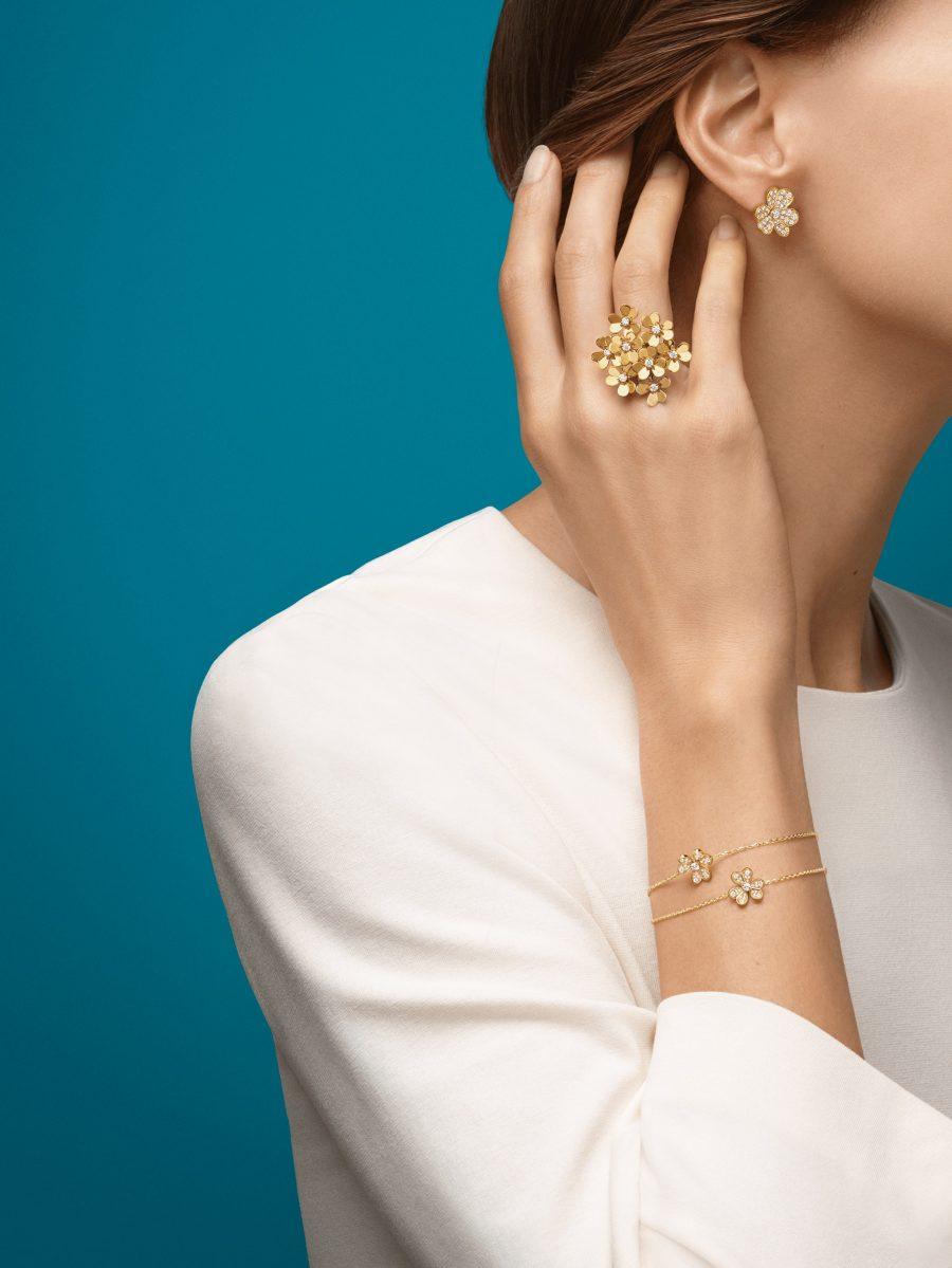 [Leaves]FRIVOLE GOLD FLOWER DIAMOND EARRINGS