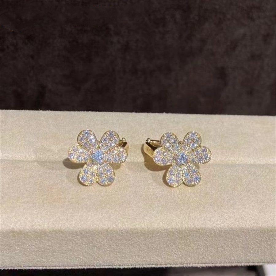 [Leaves]FRIVOLE GOLD FLOWER DIAMOND EARRINGS
