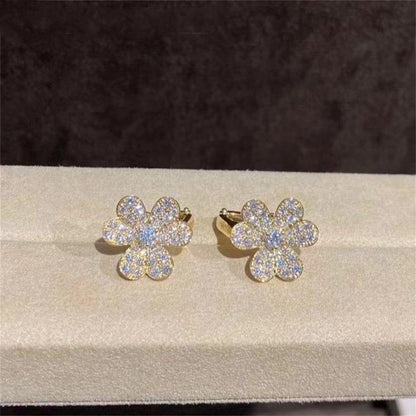 [Leaves]FRIVOLE GOLD FLOWER DIAMOND EARRINGS