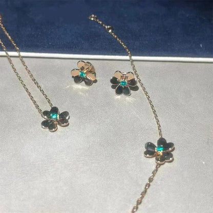 [Leaves]FRIVOLE  FLOWER MALACHITE EARRINGS