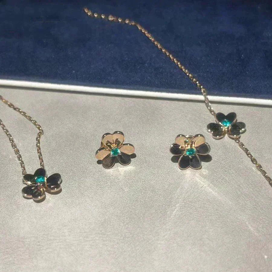[Leaves]FRIVOLE  FLOWER MALACHITE EARRINGS