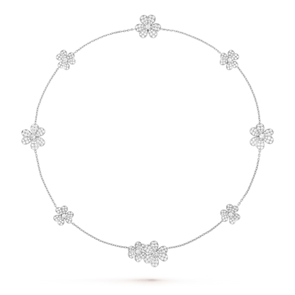 [Leaves]FRIVOLE SILVER 9 FLOWERS NECKLACE