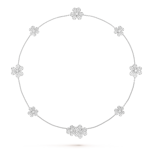 [Leaves]FRIVOLE SILVER 9 FLOWERS NECKLACE