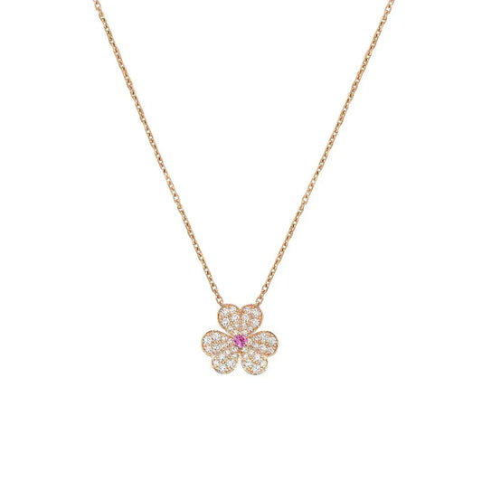 [Leaves]PAVÉ DIAMOND BUTTERFLY CHARM NECKLACE