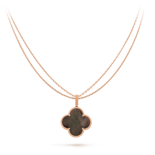 [Leaves]CLOVER 25MM GOLD DARK MOP BIG CLOVER NECKLACE