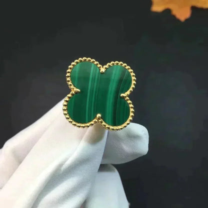 [Leaves]CLOVER MALACHITE RING