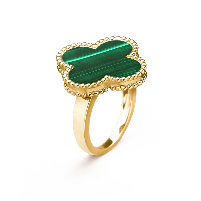 [Leaves]CLOVER MALACHITE RING