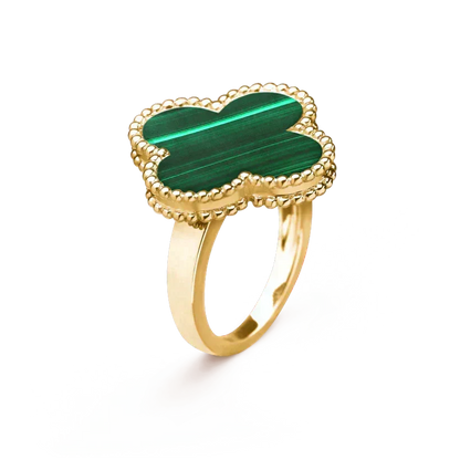 [Leaves]CLOVER MALACHITE RING