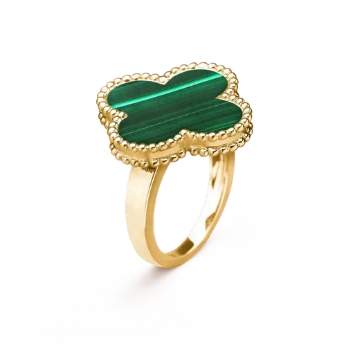 [Leaves]CLOVER MALACHITE RING