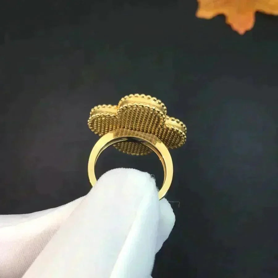 [Leaves]CLOVER MALACHITE RING