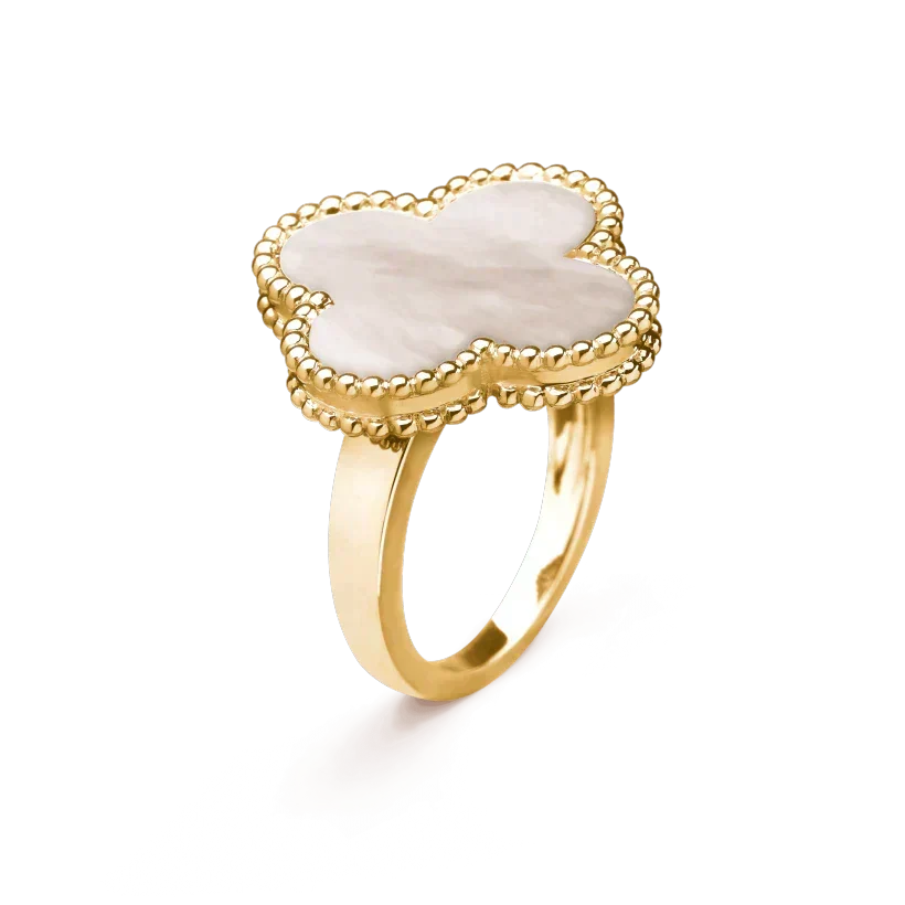 [Leaves]CLOVER WHITE MOP RING