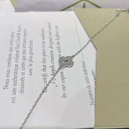 [Leaves]CLOVER  SINGLE FLOWER BRACELET SILVER
