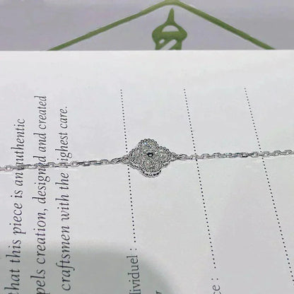 [Leaves]CLOVER  SINGLE FLOWER BRACELET SILVER