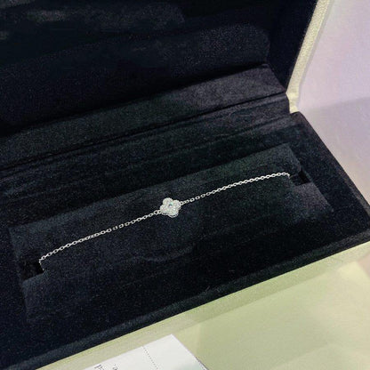 [Leaves]CLOVER  SINGLE FLOWER BRACELET SILVER