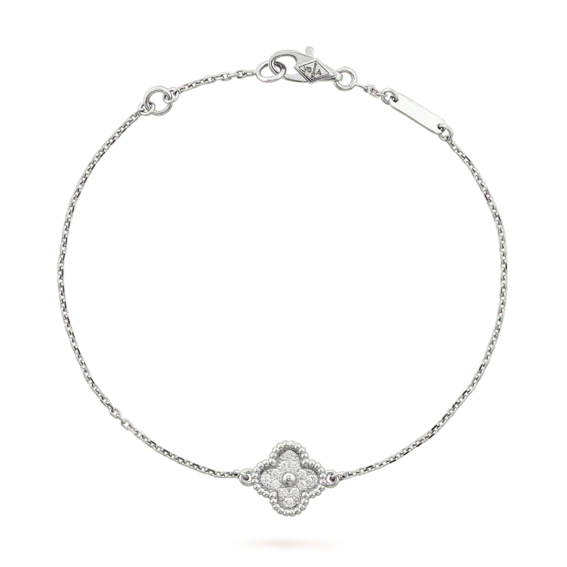 [Leaves]CLOVER  SINGLE FLOWER BRACELET SILVER