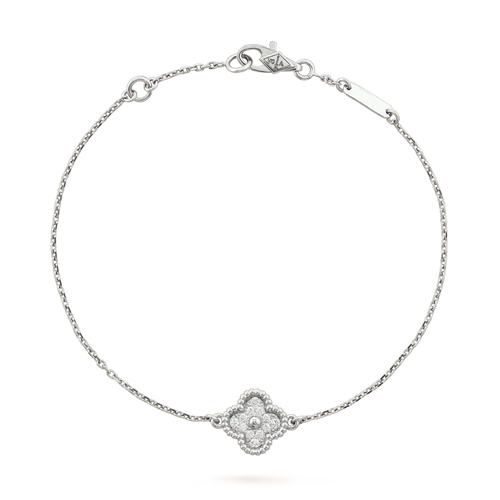 [Leaves]CLOVER  SINGLE FLOWER BRACELET SILVER