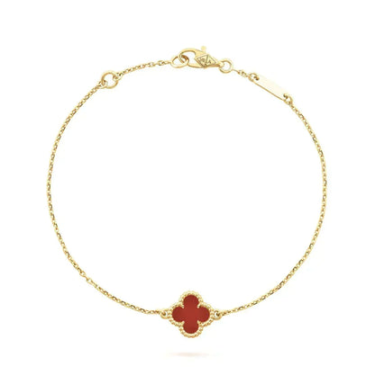 [Leaves]CLOVER  CARNELIAN SINGLE FLOWER BRACELET
