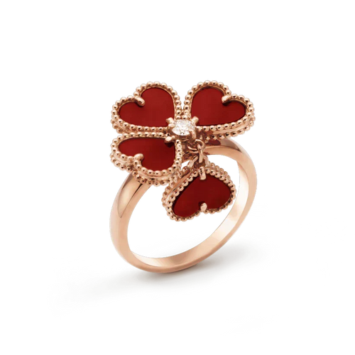 [Leaves]SWEET CLOVER CARNELIAN RING