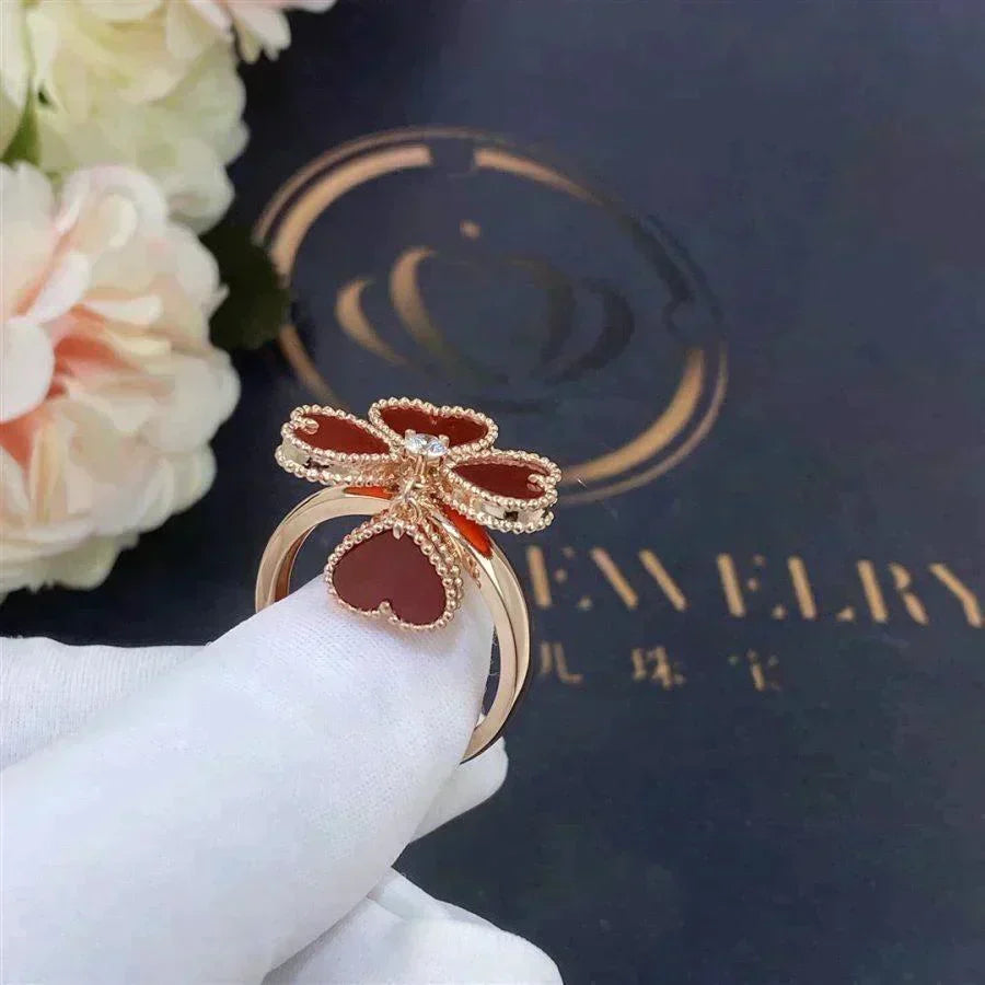 [Leaves]SWEET CLOVER CARNELIAN RING
