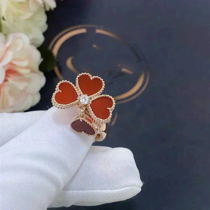 [Leaves]SWEET CLOVER CARNELIAN RING