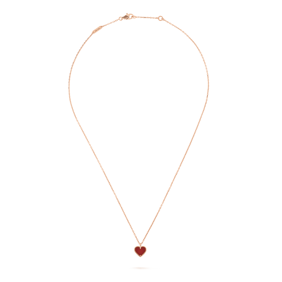 [Leaves]SWEET CLOVER CARNELIAN HEART NECKLACE