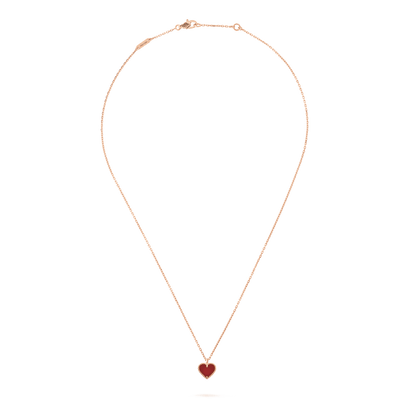 [Leaves]SWEET CLOVER CARNELIAN HEART NECKLACE