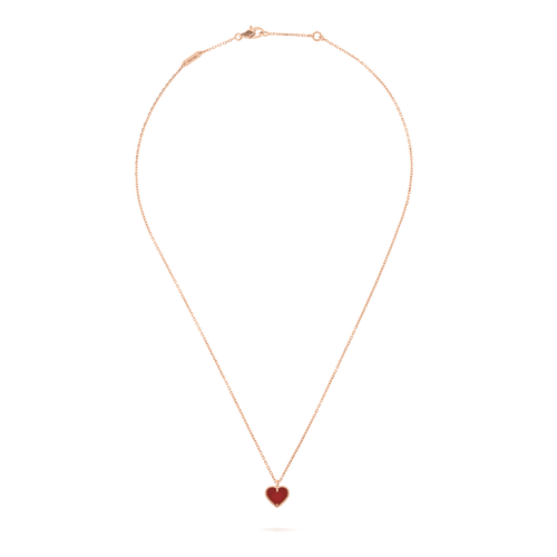 [Leaves]SWEET CLOVER CARNELIAN HEART NECKLACE