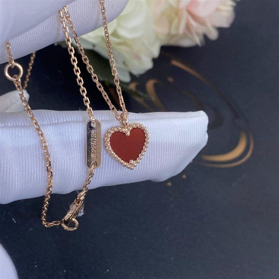 [Leaves]SWEET CLOVER CARNELIAN HEART NECKLACE