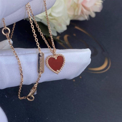 [Leaves]SWEET CLOVER CARNELIAN HEART NECKLACE
