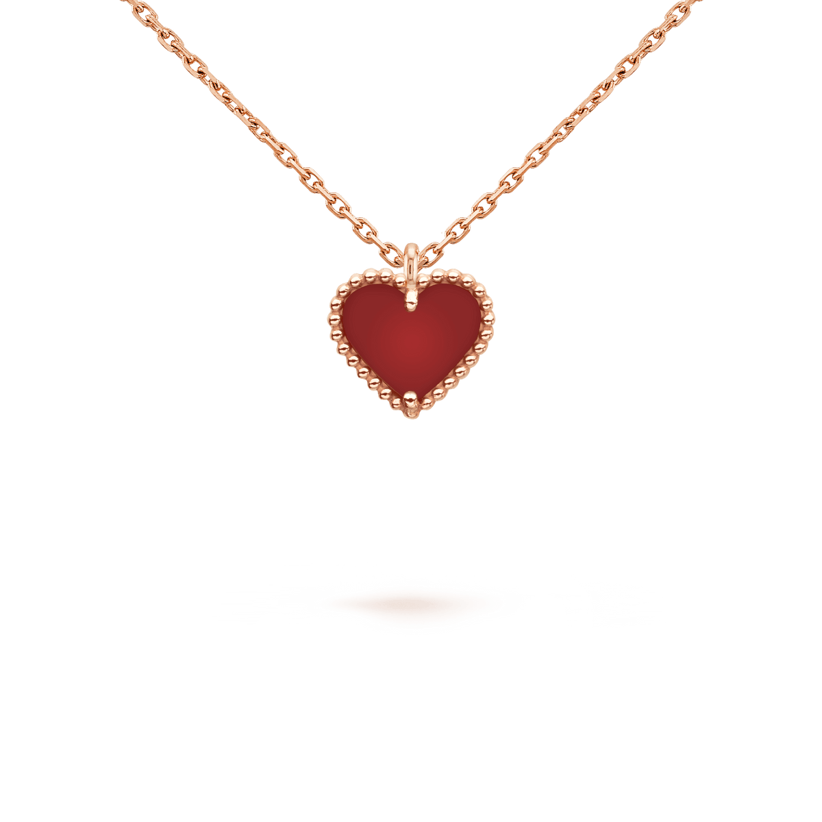 [Leaves]SWEET CLOVER CARNELIAN HEART NECKLACE