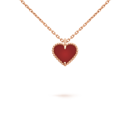 [Leaves]SWEET CLOVER CARNELIAN HEART NECKLACE