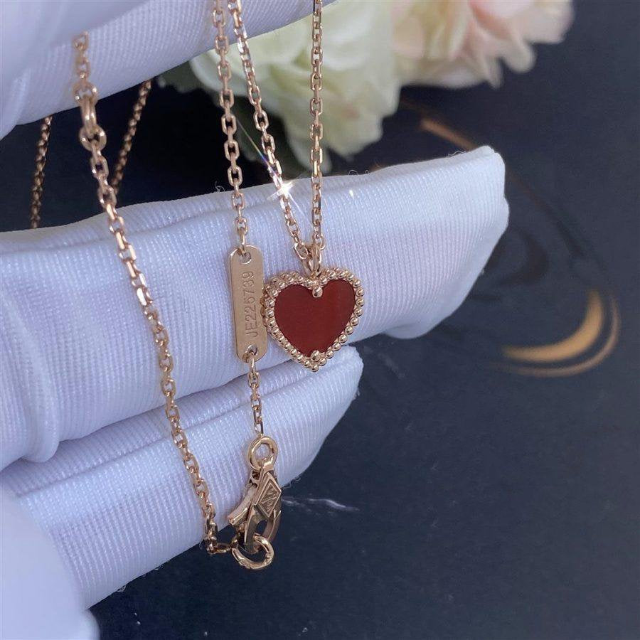 [Leaves]SWEET CLOVER CARNELIAN HEART NECKLACE