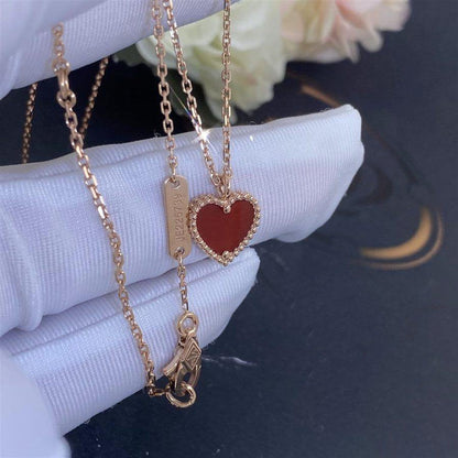 [Leaves]SWEET CLOVER CARNELIAN HEART NECKLACE