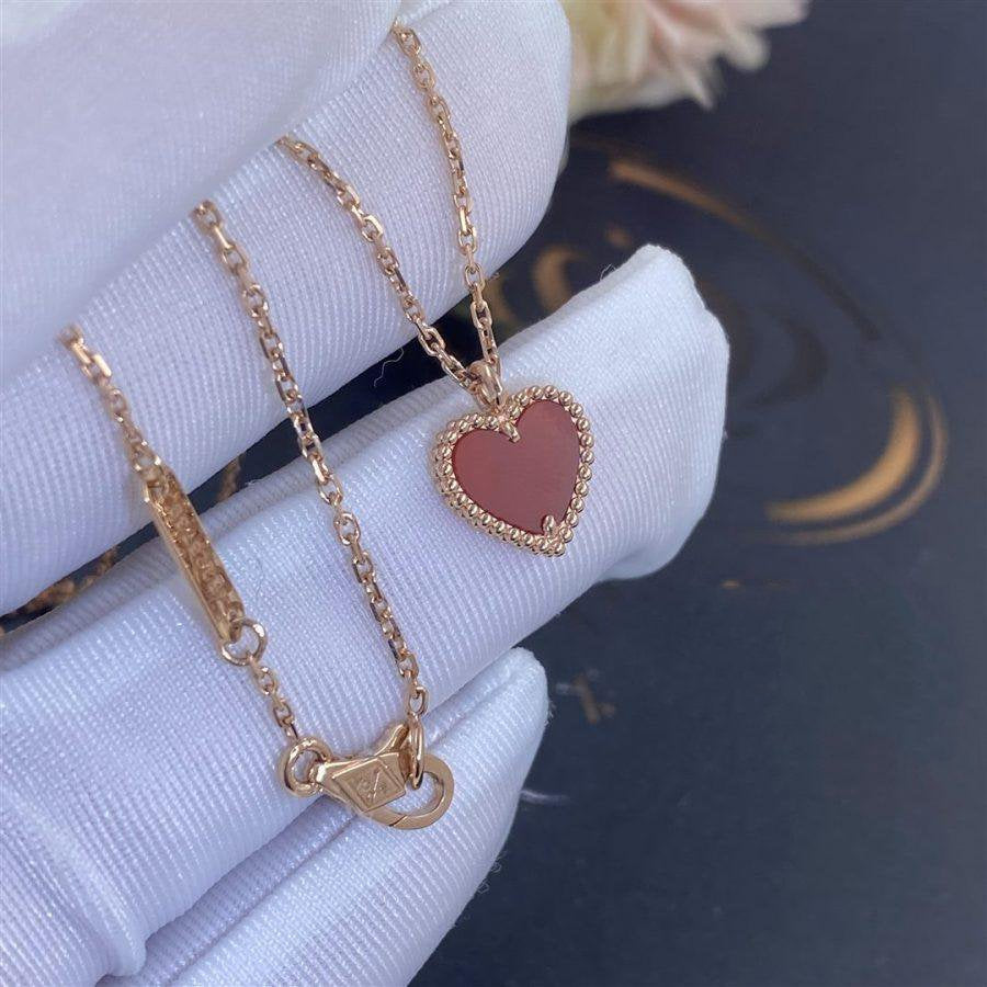 [Leaves]SWEET CLOVER CARNELIAN HEART NECKLACE