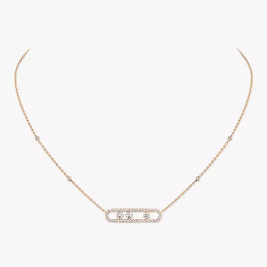 [Leaves]MOVE PAVÉ FULL DIAMOND NECKLACE