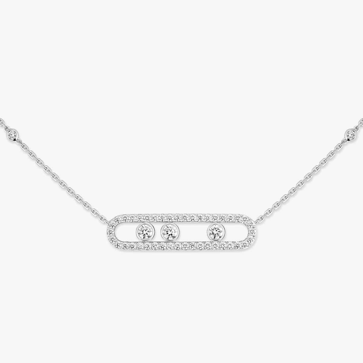 [Leaves]MOVE PAVÉ FULL DIAMOND NECKLACE