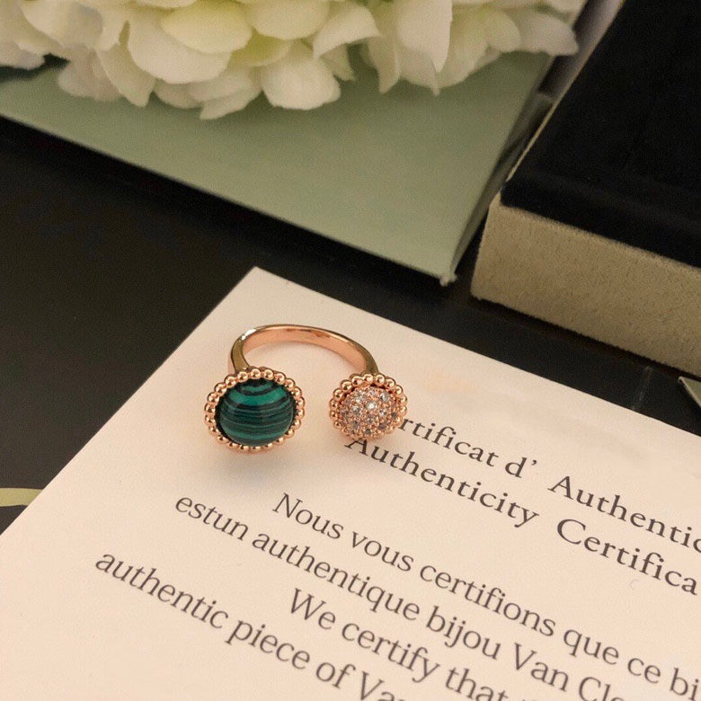 [Leaves]PERLEE COULEURS DIAMOND ROSE GOLD BETWEEN THE FINGER RING