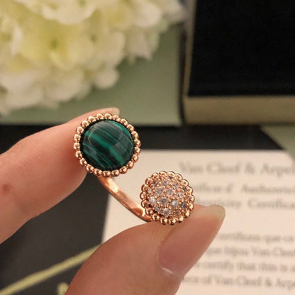 [Leaves]PERLEE COULEURS DIAMOND ROSE GOLD BETWEEN THE FINGER RING