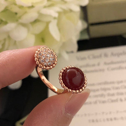 [Leaves]PERLEE COULEURS DIAMOND ROSE GOLD BETWEEN THE FINGER RING