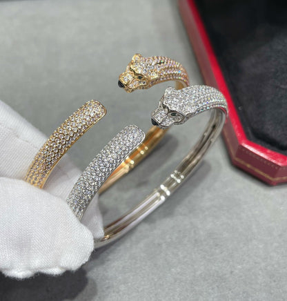 [Leaves]PANTHERE FULL DIAMOND OPEN BRACELET