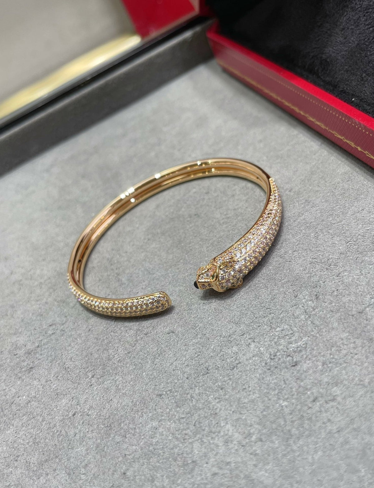 [Leaves]PANTHERE FULL DIAMOND OPEN BRACELET