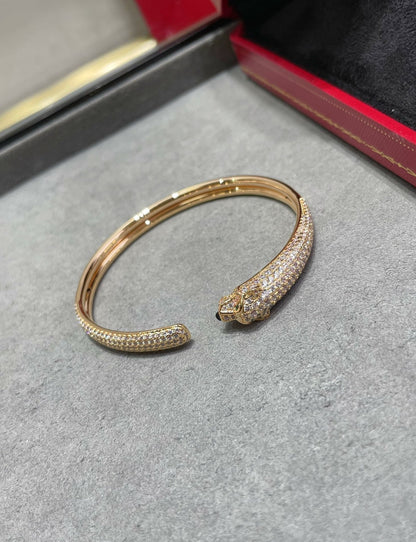 [Leaves]PANTHERE FULL DIAMOND OPEN BRACELET
