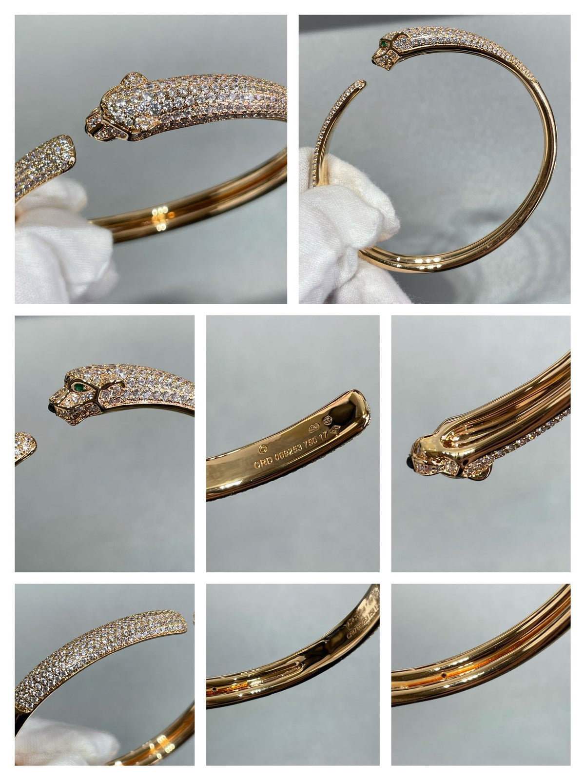 [Leaves]PANTHERE FULL DIAMOND OPEN BRACELET