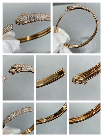 [Leaves]PANTHERE FULL DIAMOND OPEN BRACELET