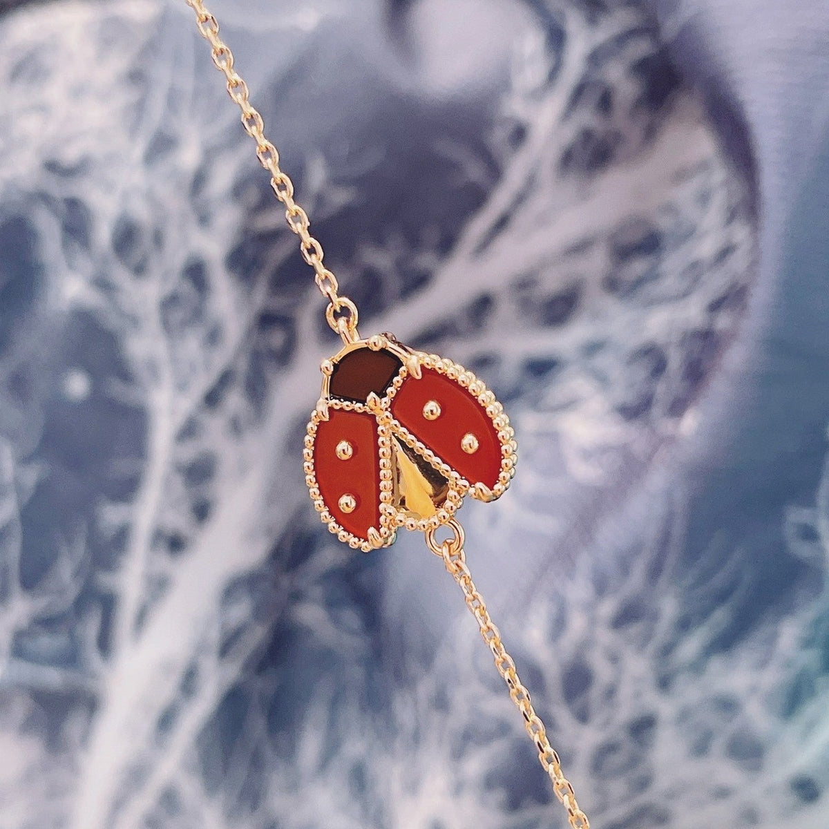 [Leaves]LUCKY SPRING 1 MOTIF PINK GOLD BRACELET