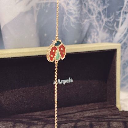[Leaves]LUCKY SPRING 1 MOTIF PINK GOLD BRACELET