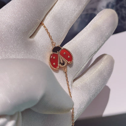 [Leaves]LUCKY SPRING 1 MOTIF PINK GOLD BRACELET